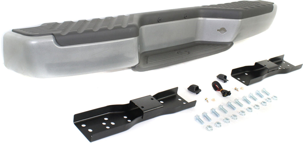 FRONTIER 01-04 STEP BUMPER, FACE BAR AND PAD, w/ Pad Provision, w/ Mounting Bracket, Painted Silver