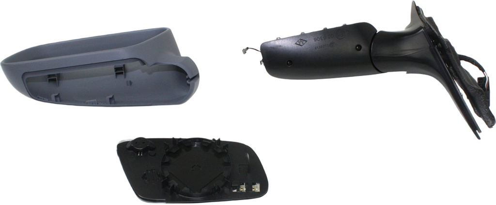 A6 00-04 MIRROR LH, Power, Manual Folding, Heated, Paintable, w/o Auto Dimming and Memory