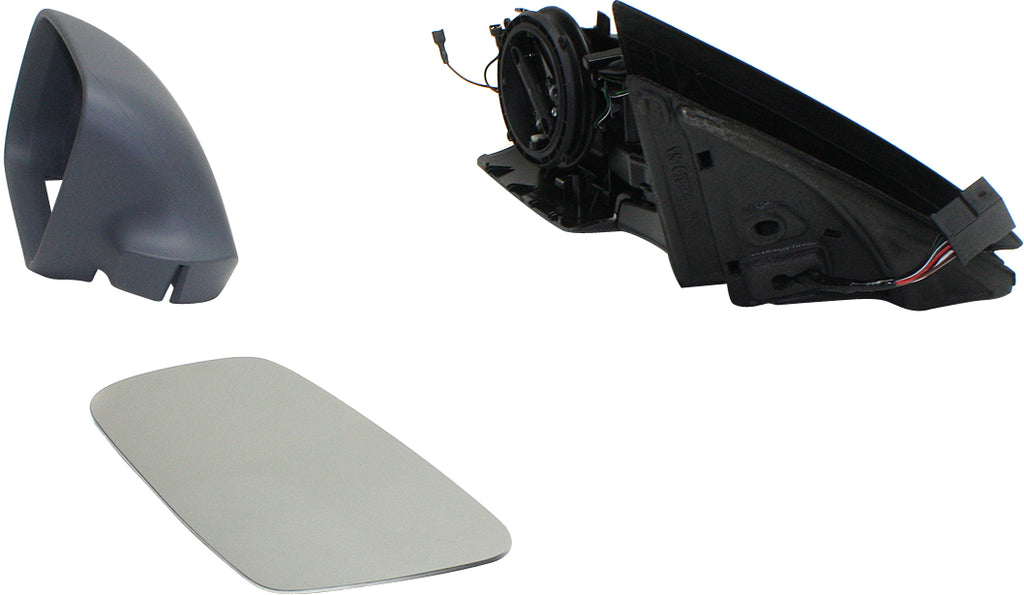 A6 00-04 MIRROR LH, Power, Manual Folding, Heated, Paintable, w/o Auto Dimming and Memory