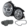 E-CLASS 96-99 PROJECTOR HEAD LAMP RH AND LH, Assembly, Halogen, Chrome Interior