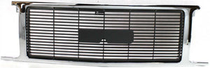 GMC G-SERIES VAN 92-96 GRILLE, Chrome Shell/Painted Gray Insert