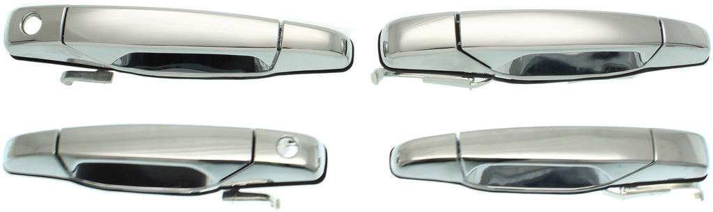 SILVERADO/SIERRA 1500 07-13/2500 HD/3500 HD 07-14 FRONT EXTERIOR DOOR HANDLE SET, All Chrme, 4-Dr Set (2 Keyhole)(andRR), Excludes 2007 Classic