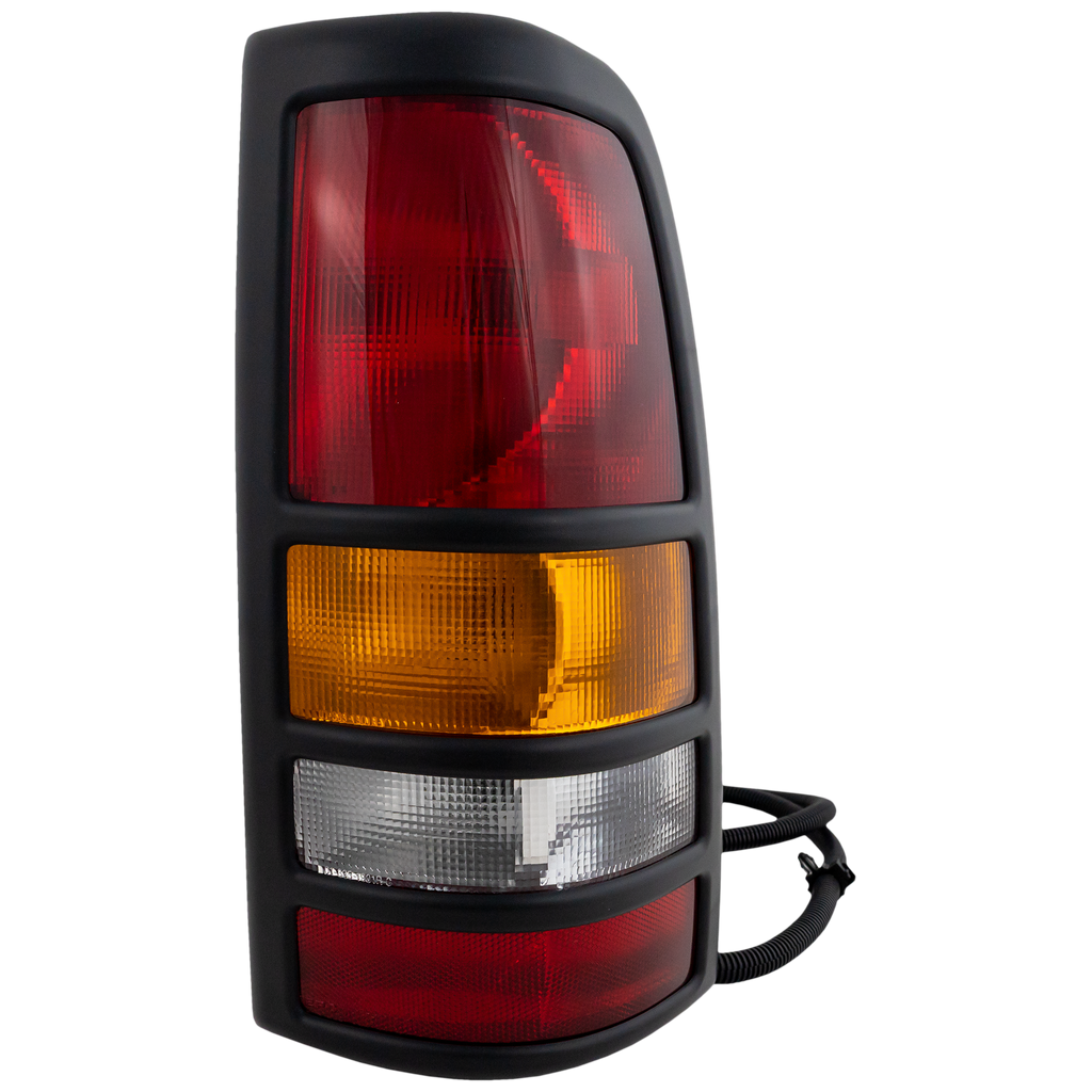 SILVERADO/SIERRA 3500 01-03 TAIL LAMP RH, Assembly, w/ Black Bezel, Fleetside