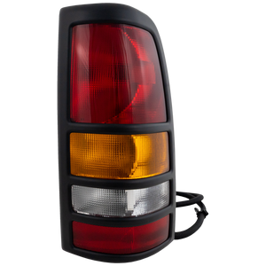 SILVERADO/SIERRA 3500 01-03 TAIL LAMP RH, Assembly, w/ Black Bezel, Fleetside