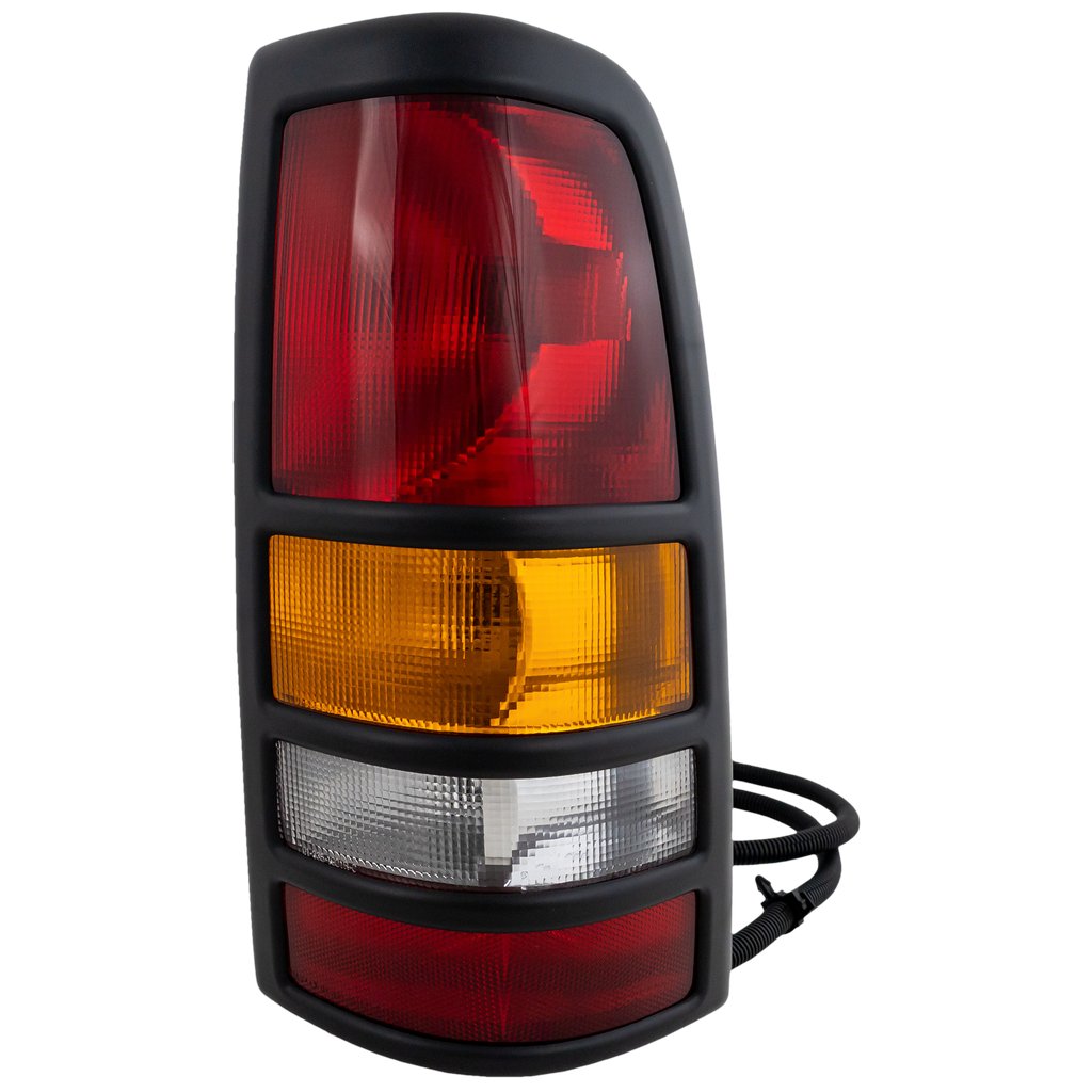SILVERADO/SIERRA 3500 01-03 TAIL LAMP RH, Assembly, w/ Black Bezel, Fleetside