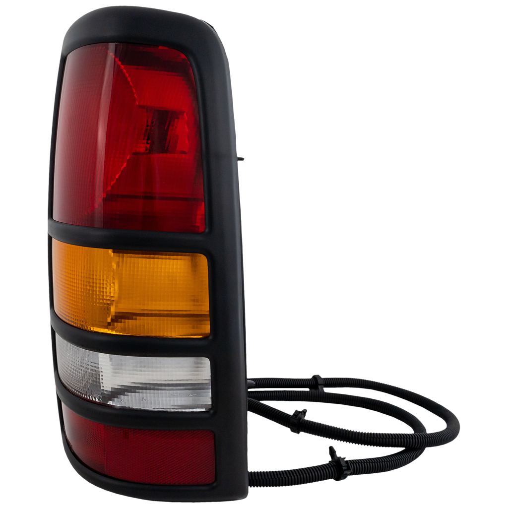 SILVERADO/SIERRA 3500 01-03 TAIL LAMP RH, Assembly, w/ Black Bezel, Fleetside