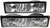 C/K FULL SIZE P/U 94-02 CRYSTAL CLEAR TURN SIGNAL LAMP RH and LH, Lens and Housing, Diamond Design, Black