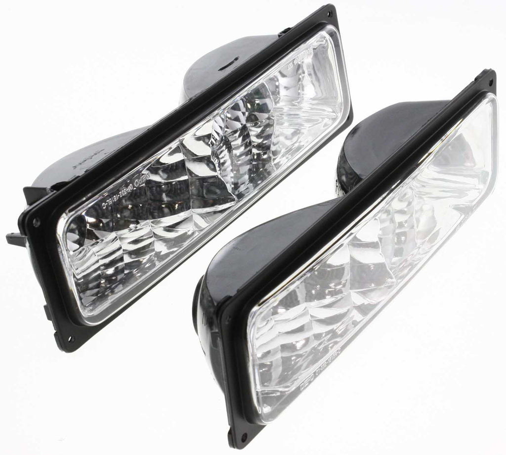 C/K FULL SIZE P/U 94-02 CRYSTAL CLEAR TURN SIGNAL LAMP RH and LH, Lens and Housing, Diamond Design, Black