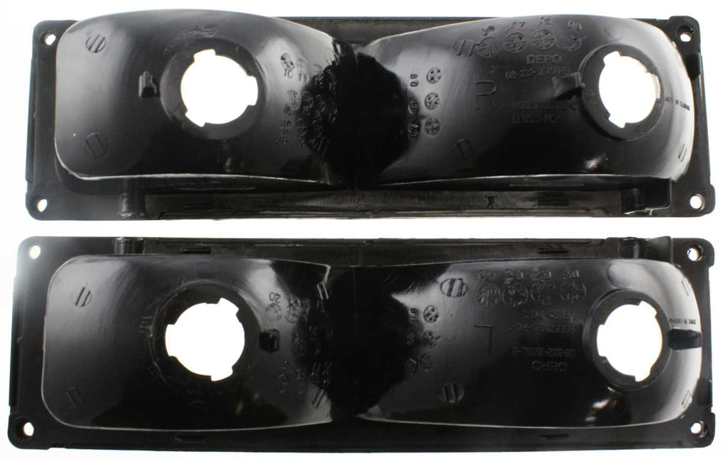 C/K FULL SIZE P/U 94-02 CRYSTAL CLEAR TURN SIGNAL LAMP RH and LH, Lens and Housing, Diamond Design, Black