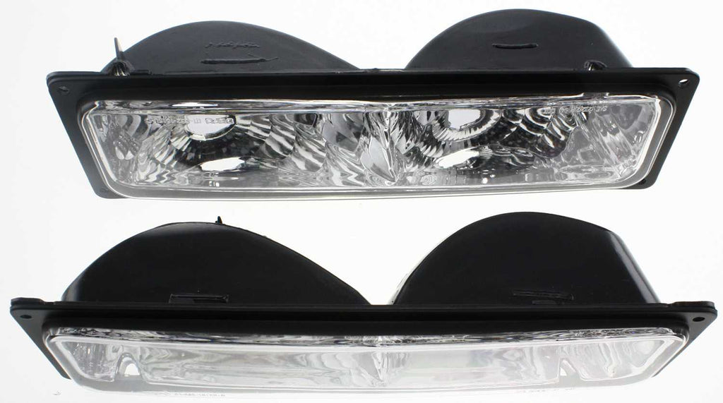 C/K FULL SIZE P/U 94-02 CRYSTAL CLEAR TURN SIGNAL LAMP RH and LH, Lens and Housing, Diamond Design, Black