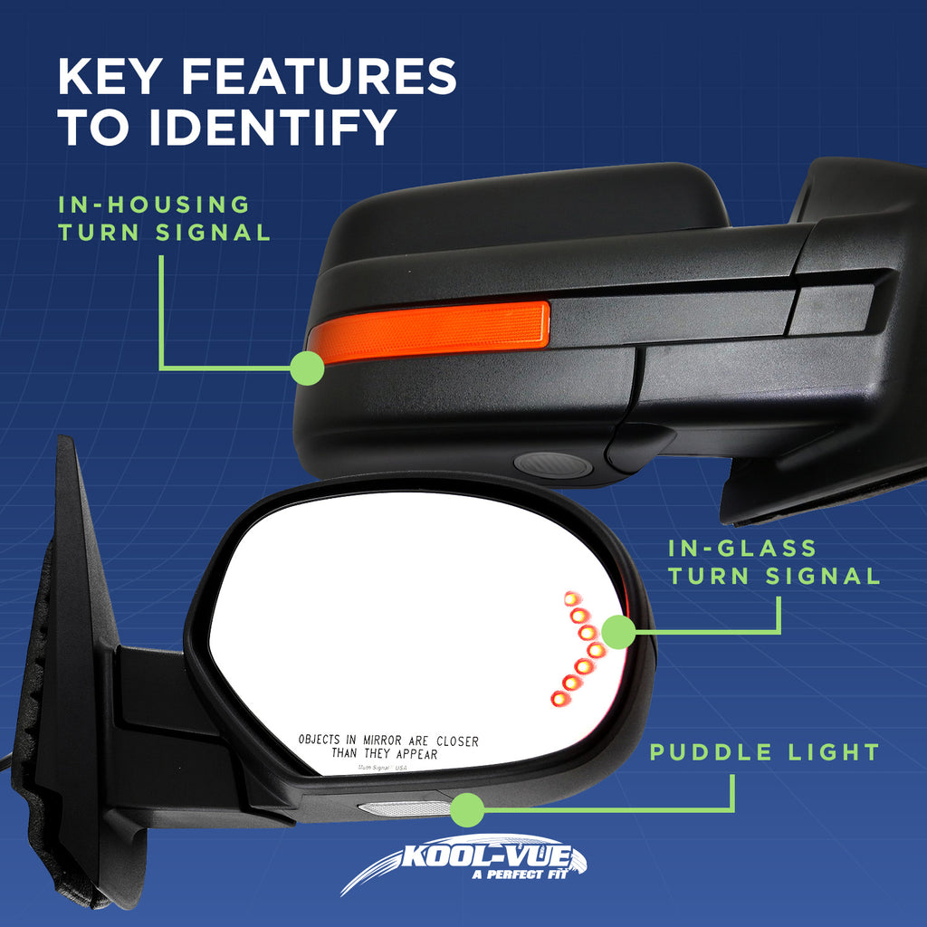 GRAND CARAVAN 08-19/TOWN & COUNTRY 08-16 MIRROR LH, Power, Power Folding, Heated, Chrome, w/ Memory and Signal Light