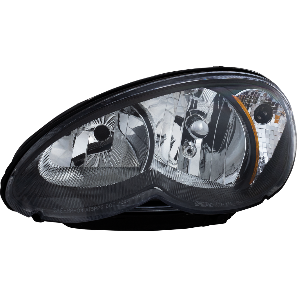 PT CRUISER 06-10 CLEAR HEAD LAMP RH AND LH, Lens and Housing, Black Bezel