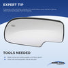 YUKON XL 00-06 MIRROR GLASS LH, Non-Towing, Heated, w/ Turn Signal, w/o BSD and Backing Plate, 2-pin connector