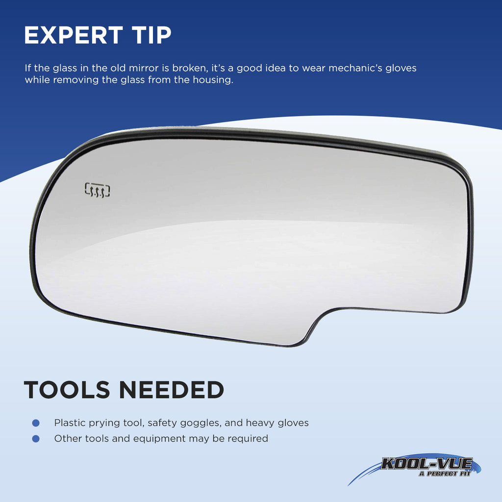 YUKON XL 00-06 MIRROR GLASS LH, Non-Towing, Heated, w/ Turn Signal, w/o BSD and Backing Plate, 2-pin connector
