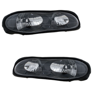 CAMARO 98-02 CLEAR HEAD LAMP RH AND LH, Composite, Lens and Housing, Halogen, Black Interior