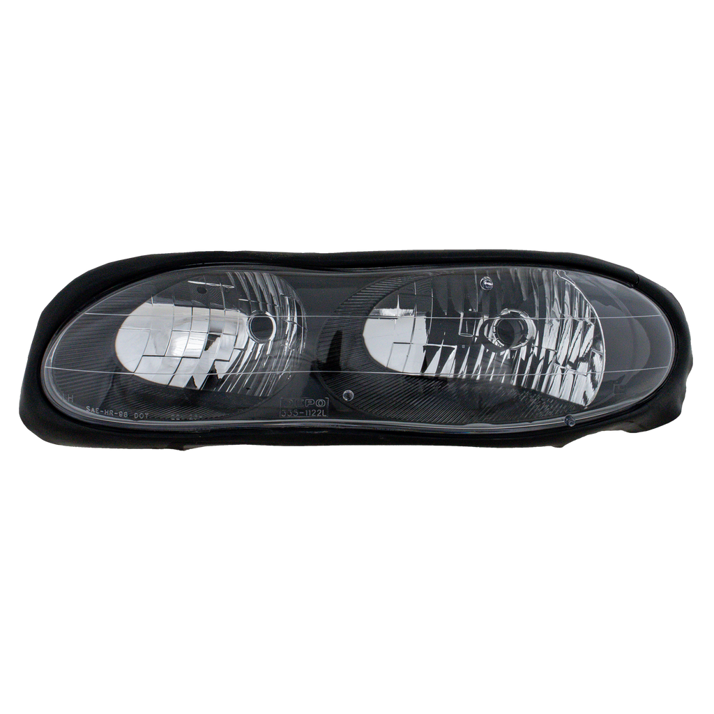 CAMARO 98-02 CLEAR HEAD LAMP RH AND LH, Composite, Lens and Housing, Halogen, Black Interior