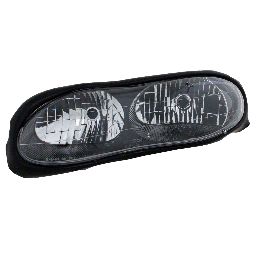CAMARO 98-02 CLEAR HEAD LAMP RH AND LH, Composite, Lens and Housing, Halogen, Black Interior