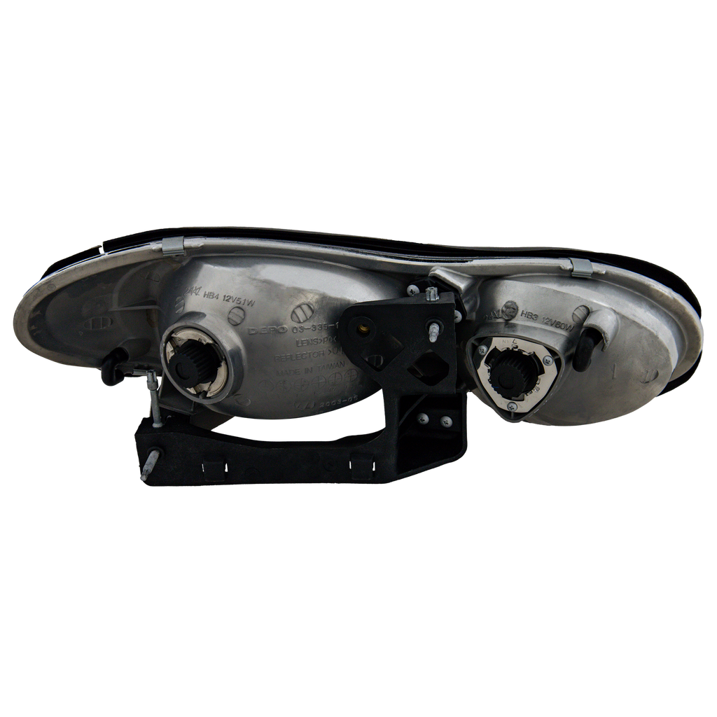 CAMARO 98-02 CLEAR HEAD LAMP RH AND LH, Composite, Lens and Housing, Halogen, Black Interior