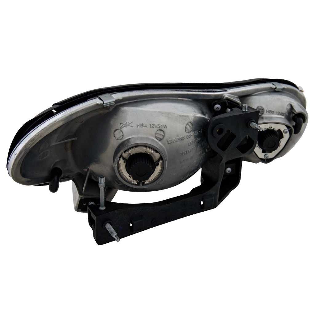 CAMARO 98-02 CLEAR HEAD LAMP RH AND LH, Composite, Lens and Housing, Halogen, Black Interior