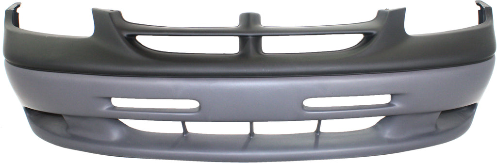 CARAVAN 96-00 FRONT BUMPER COVER, Prmd Top, Txtd Cool Gray Bttm, w/o Fog Light Holes (LE, 96-98/Base/SE Models, 99-00)