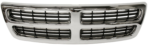 DODGE FULL SIZE VAN 98-03 GRILLE, Plastic, Chr Shll/Ptd-Blk Insrt