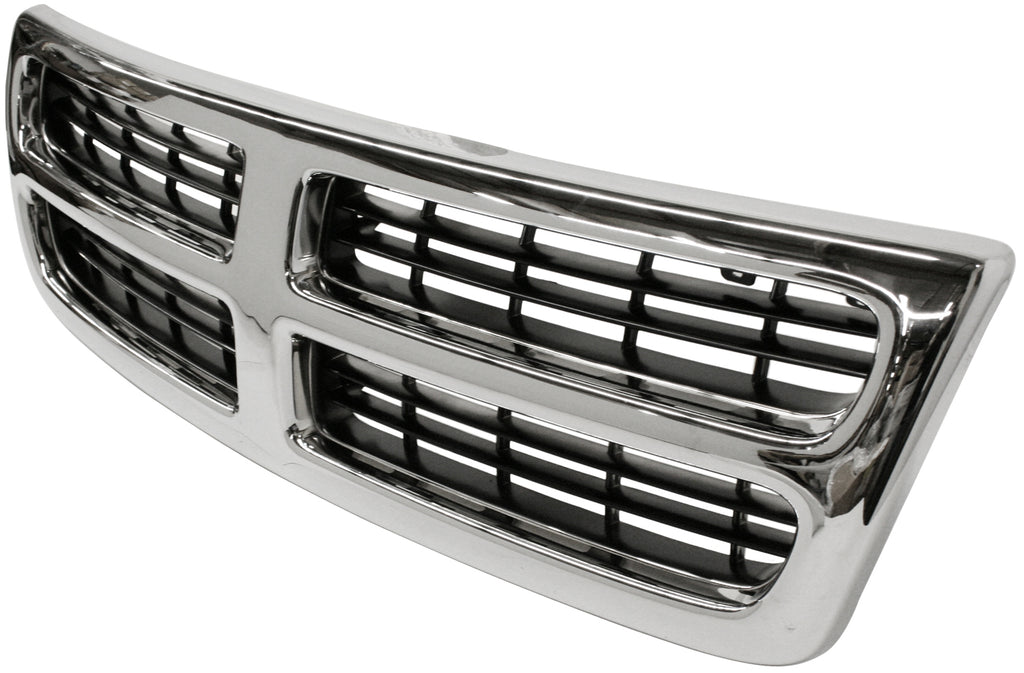 DODGE FULL SIZE VAN 98-03 GRILLE, Plastic, Chr Shll/Ptd-Blk Insrt