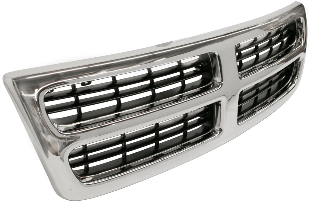 DODGE FULL SIZE VAN 98-03 GRILLE, Plastic, Chr Shll/Ptd-Blk Insrt