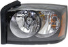 DAKOTA 06-07 HEAD LAMP LH, Assembly, Halogen, Black Interior, w/o Corner Light Bulb Shield