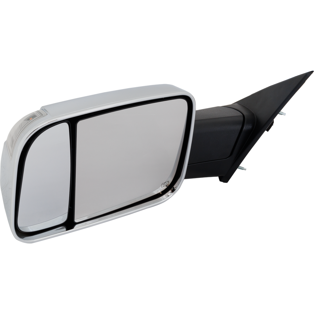 RAM 1500 P/U 19-21 TOWING MIRROR LH, Power, Manual Folding, Heated, Chrome, w/ Memory, Puddle Light, and Signal Light, w/o BSD and Surround View Camera