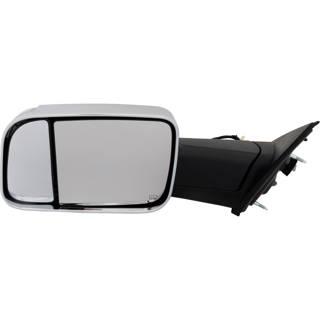 RAM 1500 P/U 19-21 TOWING MIRROR LH, Power, Manual Folding, Heated, Chrome, w/ Memory, Puddle Light, and Signal Light, w/o BSD and Surround View Camera