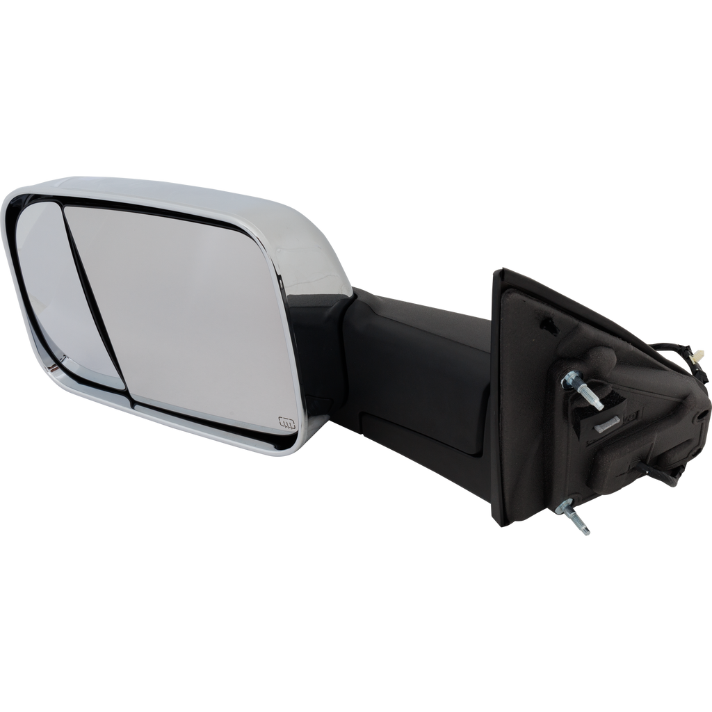 RAM 1500 P/U 19-21 TOWING MIRROR LH, Power, Manual Folding, Heated, Chrome, w/ Memory, Puddle Light, and Signal Light, w/o BSD and Surround View Camera