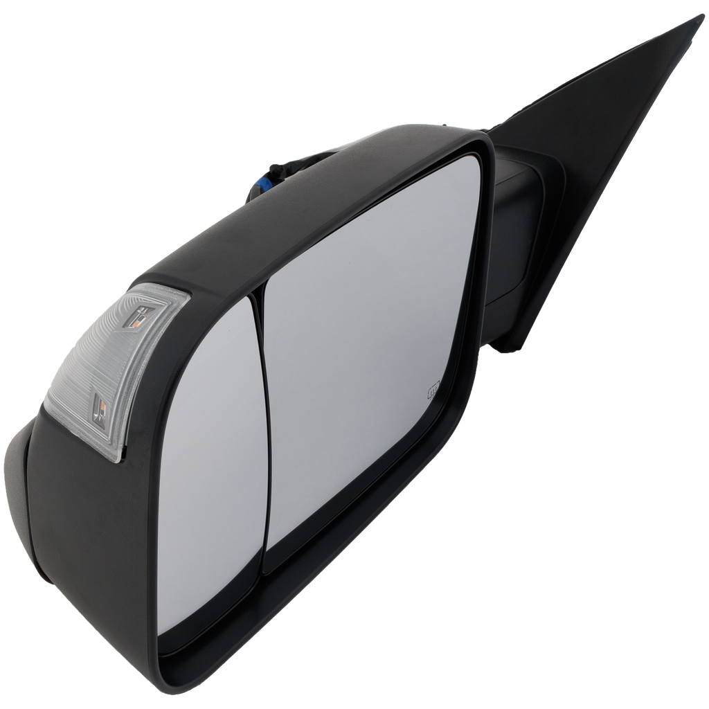 RAM 1500 P/U 20-22 TOWING MIRROR LH, Power, Manual Folding, Heated, Textured, w/ Memory, Puddle Light, Signal Light, and Temp Sensor, w/o BSD and Surround View Camera