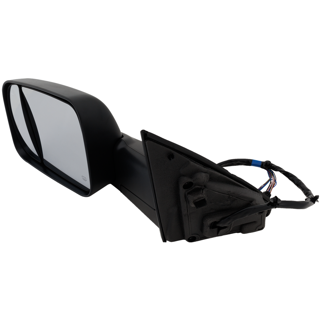 RAM 1500 P/U 20-22 TOWING MIRROR LH, Power, Manual Folding, Heated, Textured, w/ Memory, Puddle Light, Signal Light, and Temp Sensor, w/o BSD and Surround View Camera