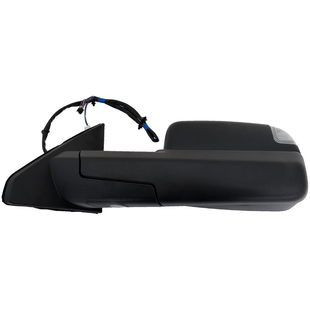 RAM 1500 P/U 20-22 TOWING MIRROR LH, Power, Manual Folding, Heated, Textured, w/ Memory, Puddle Light, Signal Light, and Temp Sensor, w/o BSD and Surround View Camera