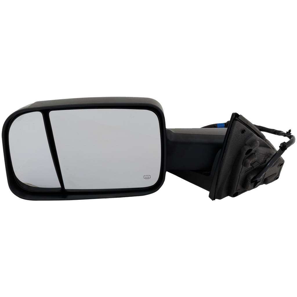 RAM 1500 P/U 20-22 TOWING MIRROR LH, Power, Manual Folding, Heated, Textured, w/ Memory, Puddle Light, Signal Light, and Temp Sensor, w/o BSD and Surround View Camera