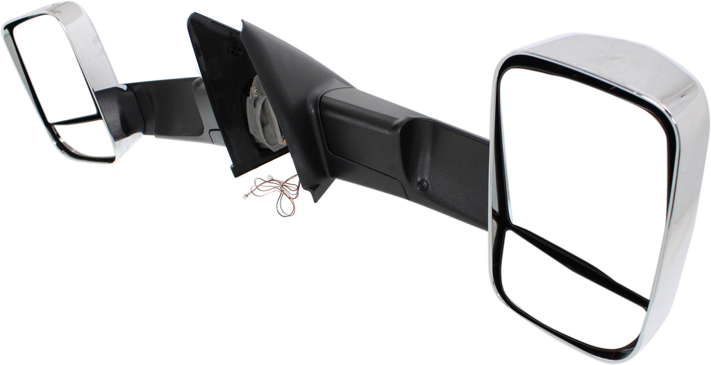 RAM 1500 P/U 1500 02-08/RAM 2500/3500 P/U 03-09 TOWING MIRROR RH AND LH, Manual Adjust, Manual Folding, Non-Heated, Chrome, w/ Signal Light, Dual Glass