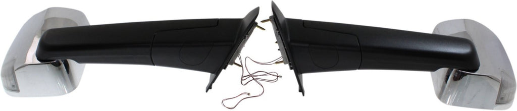RAM 1500 P/U 1500 02-08/RAM 2500/3500 P/U 03-09 TOWING MIRROR RH AND LH, Manual Adjust, Manual Folding, Non-Heated, Chrome, w/ Signal Light, Dual Glass