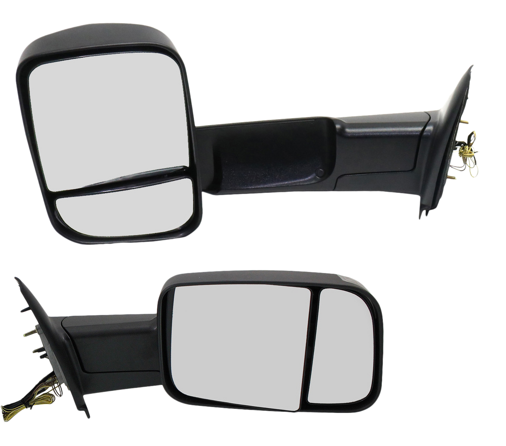 RAM 1500 P/U 1500 02-08/RAM 2500/3500 P/U 03-09 TOWING MIRROR RH AND LH, Manual Adjust, Manual Folding, Non-Heated, Paintable, w/ Puddle and Signal Lights, Dual Glass