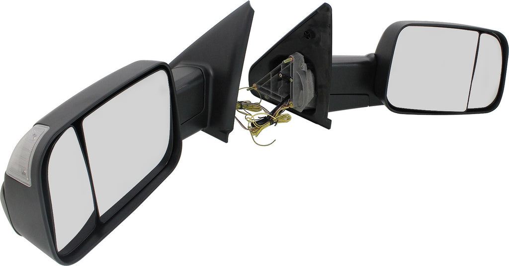 RAM 1500 P/U 1500 02-08/RAM 2500/3500 P/U 03-09 TOWING MIRROR RH AND LH, Manual Adjust, Manual Folding, Non-Heated, Paintable, w/ Puddle and Signal Lights, Dual Glass