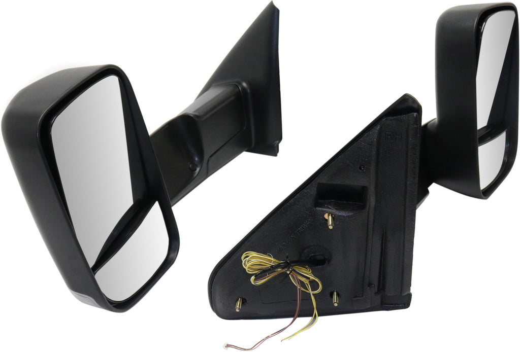 RAM 1500 P/U 1500 02-08/RAM 2500/3500 P/U 03-09 TOWING MIRROR RH AND LH, Manual Adjust, Manual Folding, Non-Heated, Paintable, w/ Puddle and Signal Lights, Dual Glass