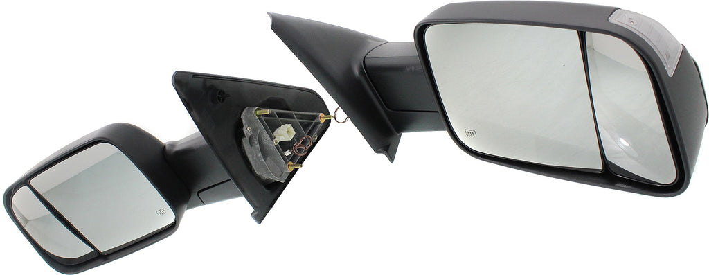 RAM 1500 P/U 1500 02-08/RAM 2500/3500 P/U 03-09 TOWING MIRROR RH AND LH, Power, Manual Folding, Heated, Paintable, w/ Signal Light, Dual Glass