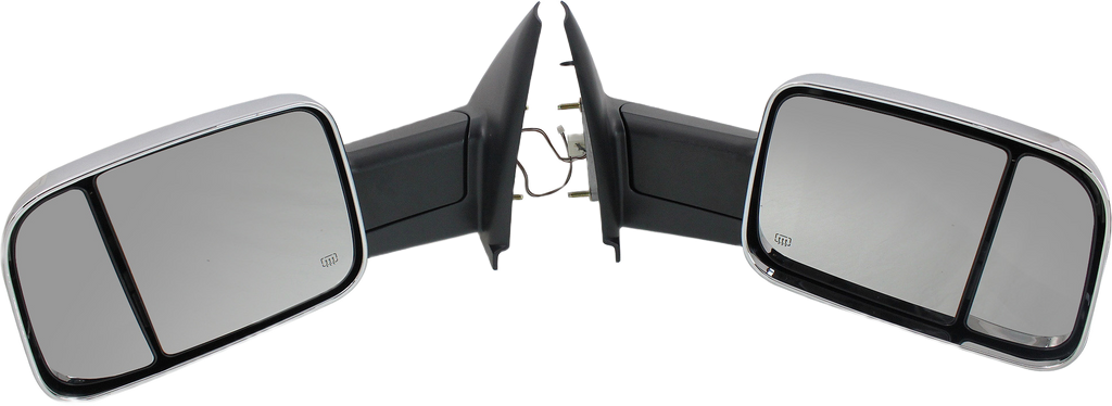 RAM 1500 P/U 1500 02-08/RAM 2500/3500 P/U 03-09 TOWING MIRROR RH AND LH, Power, Manual Folding, Heated, Chrome, w/ Signal Light, Dual Glass