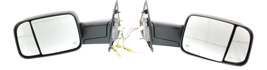 RAM 1500 P/U 1500 02-08/RAM 2500/3500 P/U 03-09 TOWING MIRROR RH AND LH, Power, Manual Folding, Heated, Paintable, w/ Puddle and Signal Lights, Dual Glass