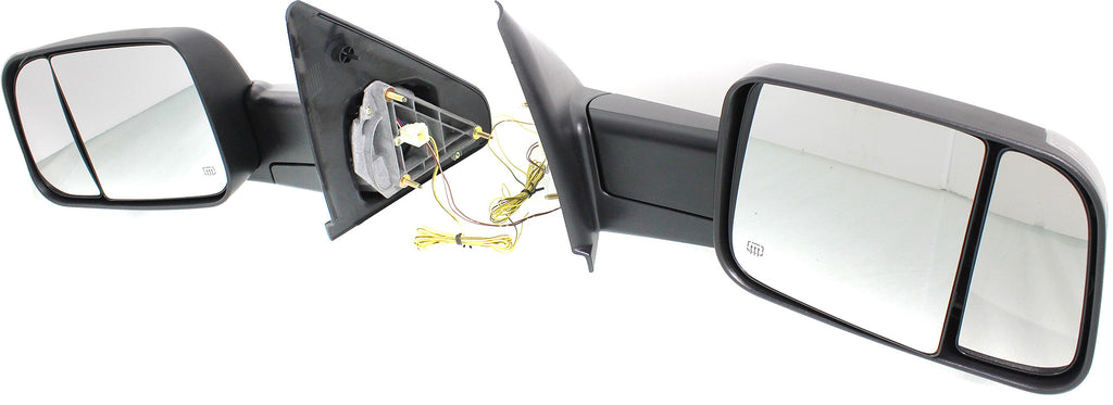 RAM 1500 P/U 1500 02-08/RAM 2500/3500 P/U 03-09 TOWING MIRROR RH AND LH, Power, Manual Folding, Heated, Paintable, w/ Puddle and Signal Lights, Dual Glass