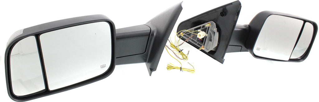 RAM 1500 P/U 1500 02-08/RAM 2500/3500 P/U 03-09 TOWING MIRROR RH AND LH, Power, Manual Folding, Heated, Paintable, w/ Puddle and Signal Lights, Dual Glass