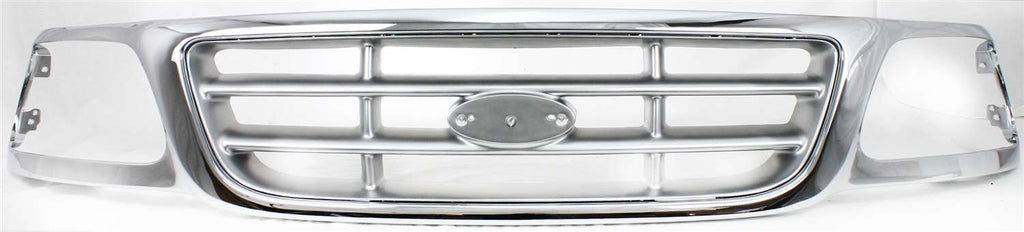 F-150 99-03 GRILLE, Cross Bar Insert, Chrome Shell, w/PTM Insert, w/o STX Model, also fits 2004 Heritage model