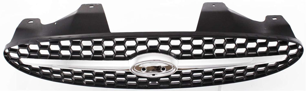 TAURUS 00-03 GRILLE, Painted Black Shell and Insert, (02-03 w/o Sport Edition), w/ Chrome Center Bar