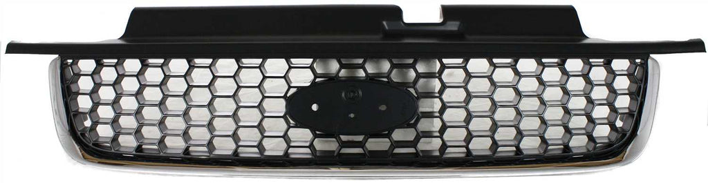 ESCAPE 01-04 GRILLE, Plastic, Black Shell and Insert, w/Chrome Molding, Limited/XLT Model