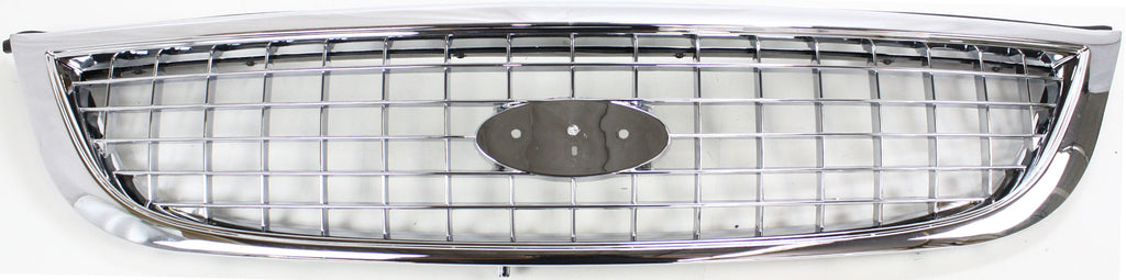 WINDSTAR 01-03 GRILLE, Plastic, Chrome Shell/Painted Black Insert, Exc Limited Model