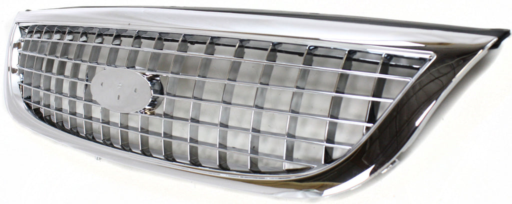 WINDSTAR 01-03 GRILLE, Plastic, Chrome Shell/Painted Black Insert, Exc Limited Model